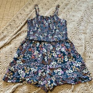 Floral Print Sleeveless Romper